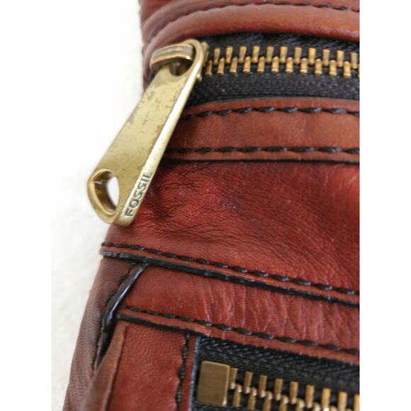 Fossil Brown Leather Crossbody Bag - Picture 5 of 12